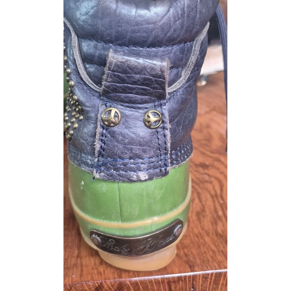 Lucky Brand Duck Boots Women 6 6.5 Studded Peace Leather Boho Vintage‎ Inspired